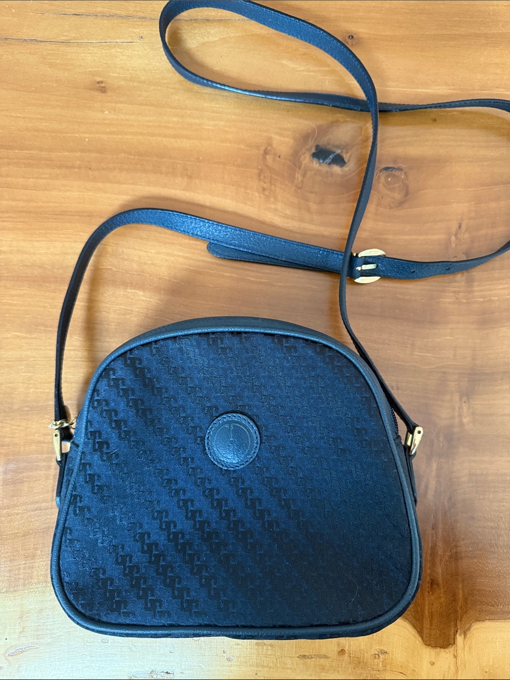 Gucci blue Logo Crossbody Bag with Gold Hardware